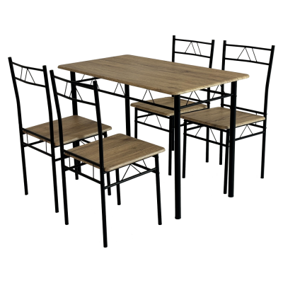 Jídelní set PAON. Dub světlý/černá