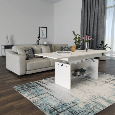 Rozkládací Jídelní/konferenční stůl LAVKO 120-160x70. Bílý