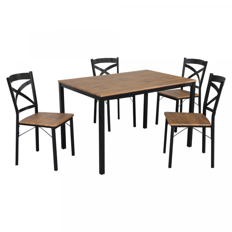 Jídelní set HAIM. Černá tmavá/černá