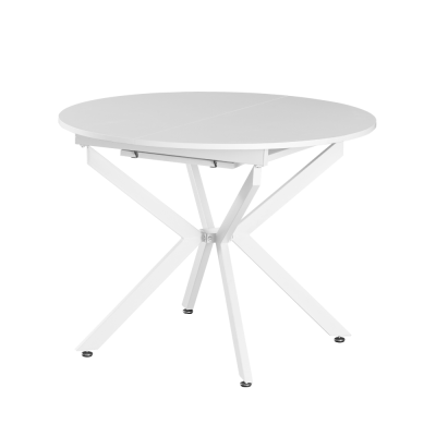 Rozkládací jídelní stůl ABERO 100-140x100. Bílý
