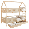 Montessori patrová postel VENITA včetně roštu. Přírodní
