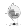 Závěsné křeslo se stojanem BUBBLE NEW III. Transparentní/stříbrná/šedá