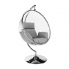 Závěsné křeslo se stojanem BUBBLE NEW III. Transparentní/stříbrná/šedá