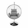 Závěsné křeslo se stojanem BUBBLE NEW III. Transparentní/stříbrná/šedá