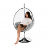 Závěsné křeslo se stojanem BUBBLE NEW III. Transparentní/stříbrná/šedá