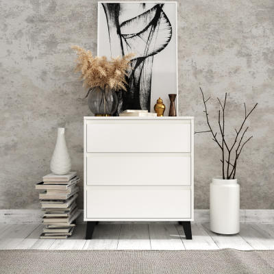 Zásuvková komoda BOGAN 3S. Bílá