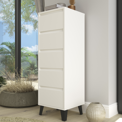 Zásuvková komoda BOGAN 5S. Bílá