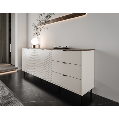 Široká komoda EYCO 2D3S kašmír / dub Castello