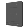 Šatní a policová skříň GERI 3D se šuplíky. Grafit
