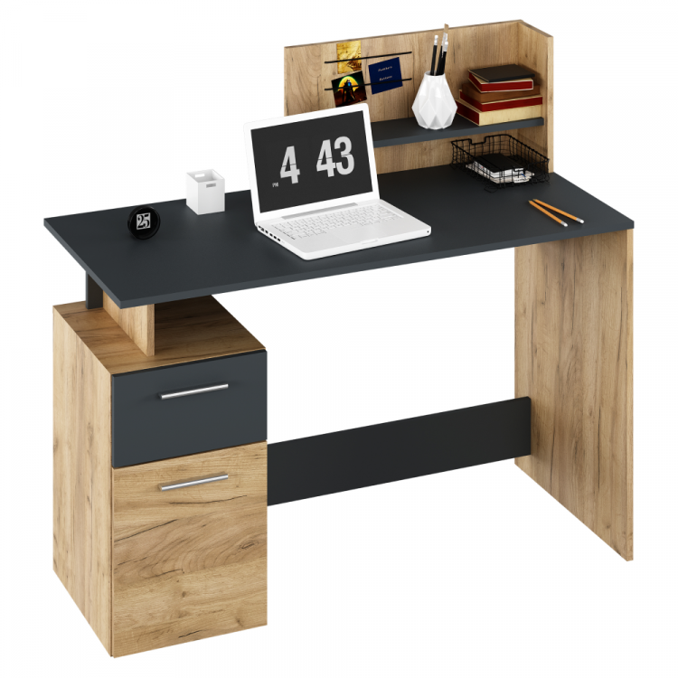 PC stůl, dub artisan/grafit, PLATON NEW PC stůl, dub artisan/grafit, PLATON NEW