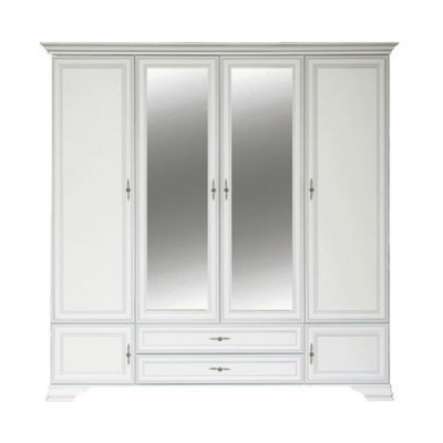 Kombinovaná zrcadlová šatní skříň KENTAK. Alpská bílá