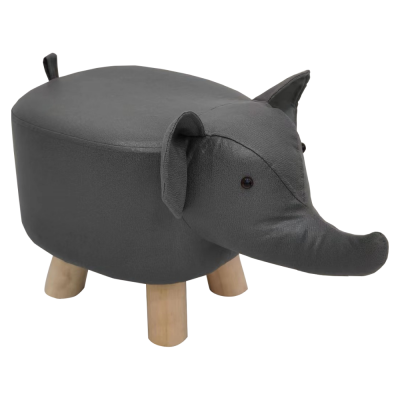 Taburet ve tvaru slůně, šedá/přírodní, BALBO Taburet ve tvaru slůně, šedá/přírodní, BALBO