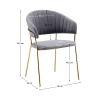 Designové jídelní křeslo, šedohnědá Velvet látka/gold chrom zlatý, DASMIN TYP 1 Designové jídelní křeslo, šedohnědá Velvet látka/gold chrom zlatý, DASMIN TYP 1