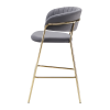 Designová barová židle, šedohnědá Velvet látka/gold chrom zlatý, DASMIN TYP 2 Designová barová židle, šedohnědá Velvet látka/gold chrom zlatý, DASMIN TYP 2