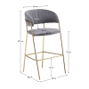 Designová barová židle, šedohnědá Velvet látka/gold chrom zlatý, DASMIN TYP 2 Designová barová židle, šedohnědá Velvet látka/gold chrom zlatý, DASMIN TYP 2