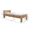 Postel, 90x200, dub artisan, BASIS