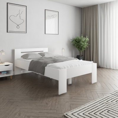 Postel, 120x200, bílá, BASIS