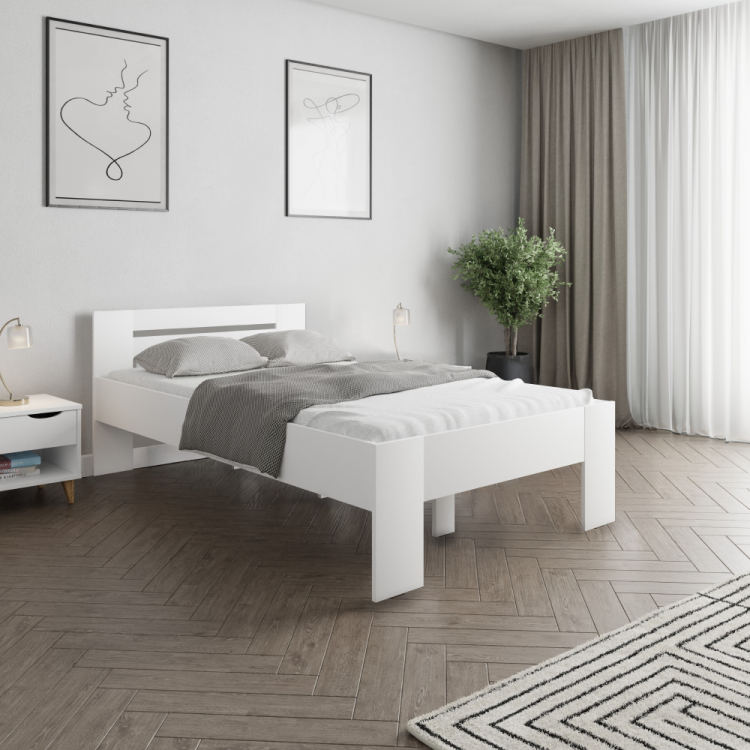 Postel, 120x200, bílá, BASIS