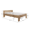 Postel, 140x200, dub artisan, BASIS