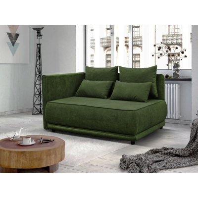 Rozkládací pohovka LIAMI L s úložným prostorem. Zelená