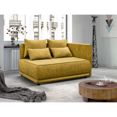 Rozkládací pohovka LIAMI P s úložným prostorem. Hořčicová