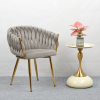 Jídelní křeslo, šedohnědá Taupe Velvet látka/gold chrom zlatý, DEILA