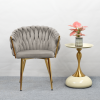 Jídelní křeslo, šedohnědá Taupe Velvet látka/gold chrom zlatý, DEILA