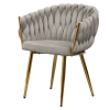 Jídelní křeslo, šedohnědá Taupe Velvet látka/gold chrom zlatý, DEILA