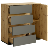 Komoda, 1D4S grafit/dub artisan, DERIS Komoda, 1D4S grafit/dub artisan, DERIS