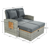 Rozkládací zahradní ratanová pohovka MALORY s úložným prostorem. Šedá/přírodní