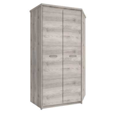 Šatní a policová rohová skříň JESI 2D. Kaštan nairobi