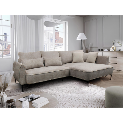 Rozkládací rohová sedací souprava MURIEL P s úložným prostorem. Šedobéžová Taupe
