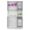 Šestidveřový kredenc, bílá/grafit, PELION NEW Šestidveřový kredenc, bílá/grafit, PELION NEW