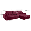 Univerzální rozkládací rohová sedací souprava LONGA s úložným prostorem. Vínová