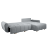 Univerzální rozkládací rohová sedací souprava LONGA s úložným prostorem. Šedá