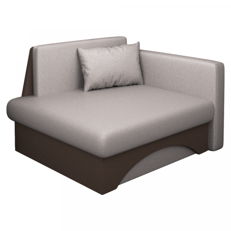 Rozkládací křeslo, béžovošedá Taupe/hnědá, pravá, KUBOŠ NEW