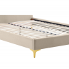 Postel ISADORA 160x200 béžová Velvet – čalouněná postel s čelem ve tvaru mušle