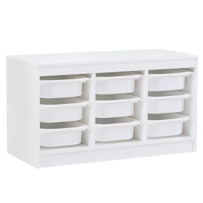 Organizér s úložnými boxy, bílá, TRIMAL Organizér s úložnými boxy, bílá, TRIMAL