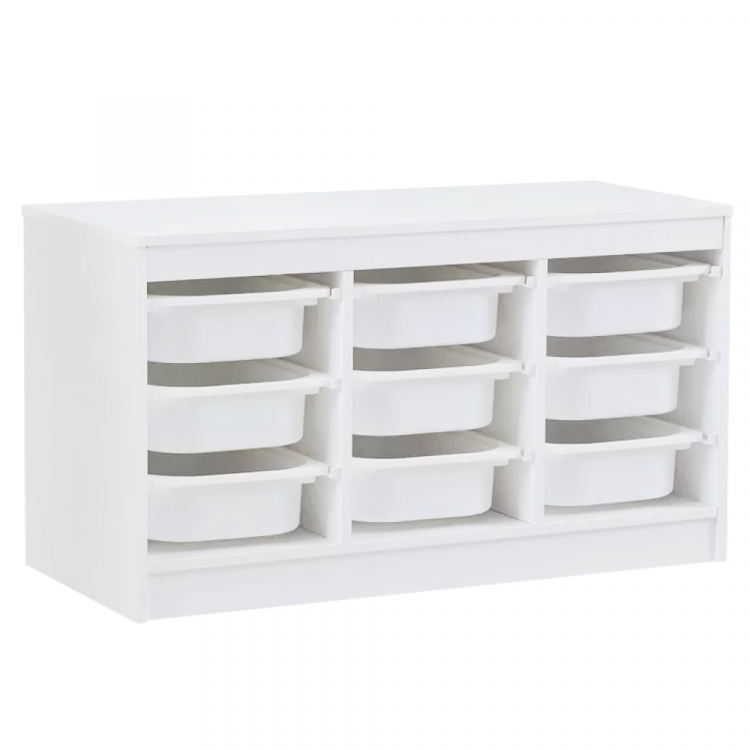 Organizér s úložnými boxy, bílá, TRIMAL Organizér s úložnými boxy, bílá, TRIMAL