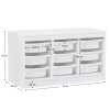 Organizér s úložnými boxy, bílá, TRIMAL Organizér s úložnými boxy, bílá, TRIMAL