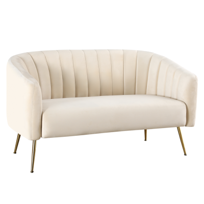 Designový 2-sed, béžová Velvet látka/gold chrom-zlatý, BAGY Designový 2-sed, béžová Velvet látka/gold chrom-zlatý, BAGY