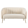 Designový 2-sed, béžová Velvet látka/gold chrom-zlatý, BAGY