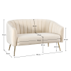 Designový 2-sed, béžová Velvet látka/gold chrom-zlatý, BAGY