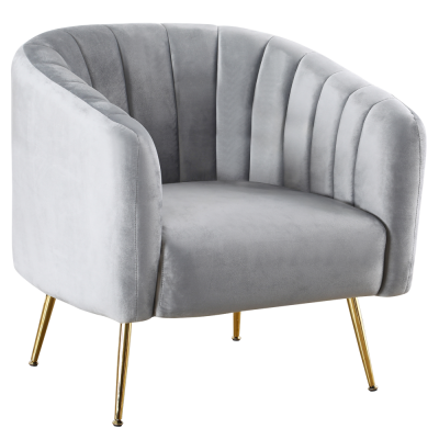 Designové křeslo, šedá Velvet látka/gold chrom-zlatý, BAGY Designové křeslo, šedá Velvet látka/gold chrom-zlatý, BAGY