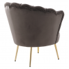 Křeslo ve stylu Art-deco, šedohnědá Velvet látka/gold chrom zlatý, NOBLEO Křeslo ve stylu Art-deco, šedohnědá Velvet látka/gold chrom zlatý, NOBLEO