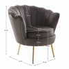Křeslo ve stylu Art-deco, šedohnědá Velvet látka/gold chrom zlatý, NOBLEO Křeslo ve stylu Art-deco, šedohnědá Velvet látka/gold chrom zlatý, NOBLEO