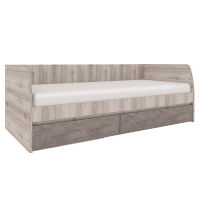 Jednolůžková postel JESI 90x200 s úložným prostorem a roštem. Kaštan nairobi/onyx