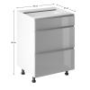 Spodní skříňka, bílá/šedá extra vysoký lesk HG, AURORA D60S3