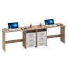 PC stůl, dub sonoma/bílá, LARISTOTE NEW