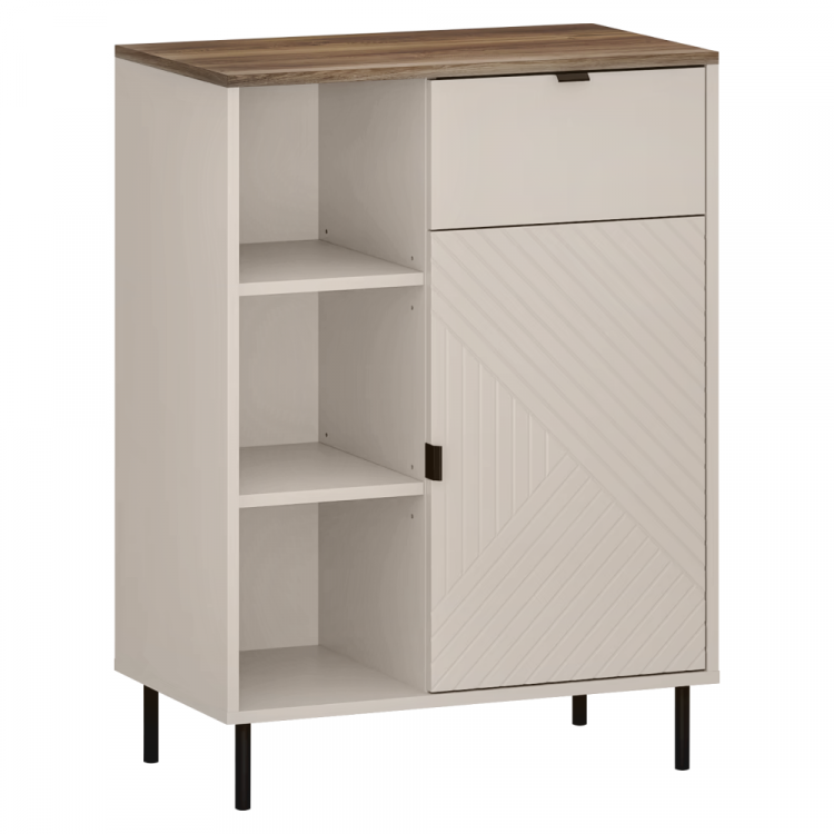 Nízký regál, kašmír/dub castello, EYCO 1D1S Nízký regál, kašmír/dub castello, EYCO 1D1S